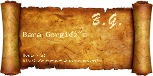 Bara Gorgiás névjegykártya